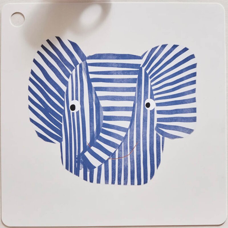 OYOY Erik Elefant bordbrikke 38 cm blue