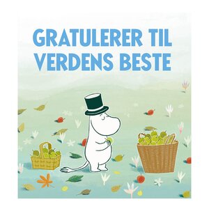 Moomin Mummi dobbeltkort 7,5x7,5 cm Gratulerer til verdens beste