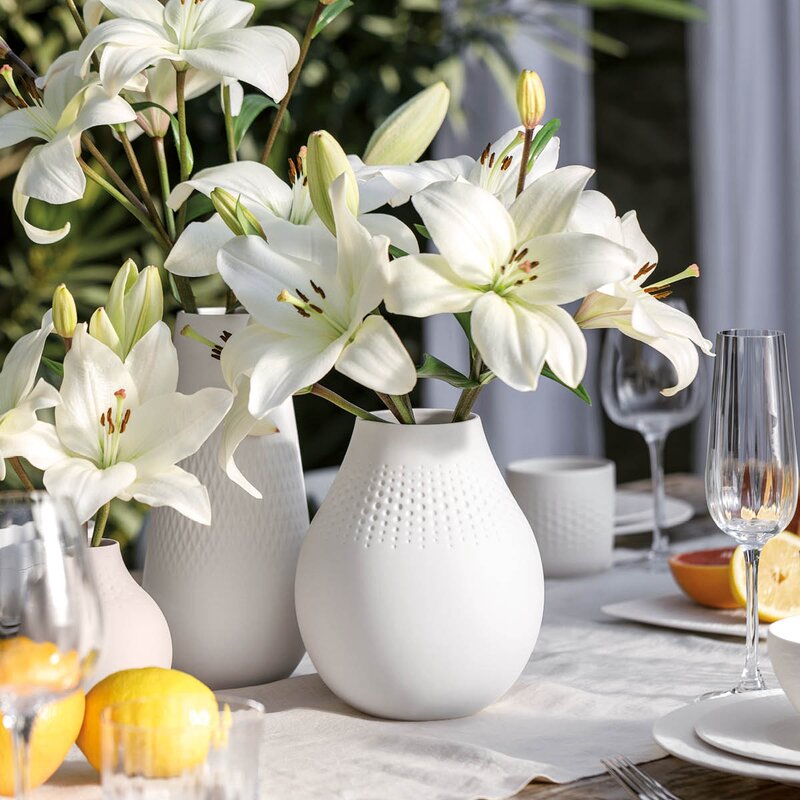 Villeroy & Boch Manufacture Collier Blanc vase 20 cm hvit 