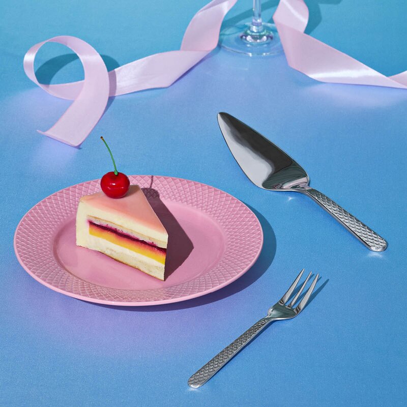 Lyngby Porcelæn Rhombe kakegaffel 4 stk stål