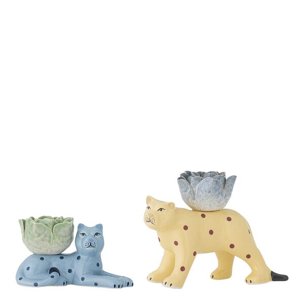 Bloomingville Rory lysestake 13,5 cm 2 stk blå