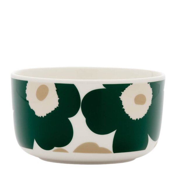 Marimekko - Oiva Unikko skål 50 cl hvit/beige/grønn