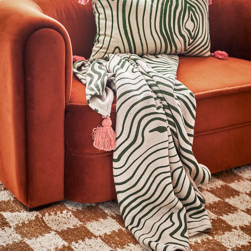 Bloomingville Woodsby pledd 160x130 cm flerfarget