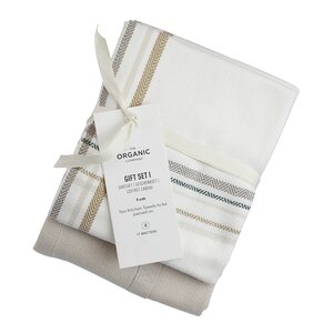 The Organic Company Gavepakke med kjøkkenhåndkle 53x86 cm 2 stk earth check