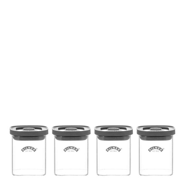 Kilner Fresh krydderkrukkesett 4 deler glass/grå