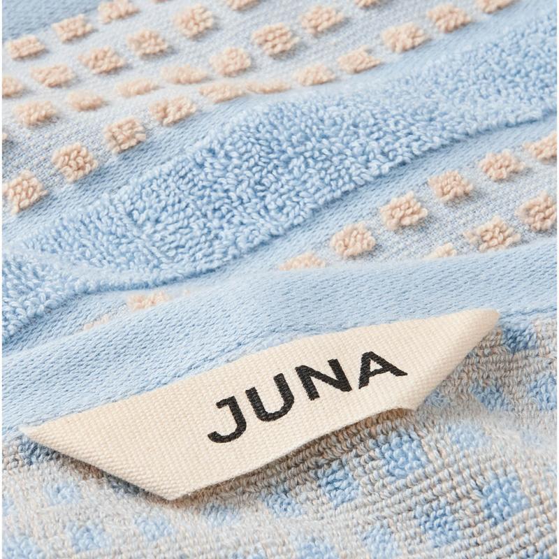 Juna Check vaskeklut 30x30 cm lys blå/sand