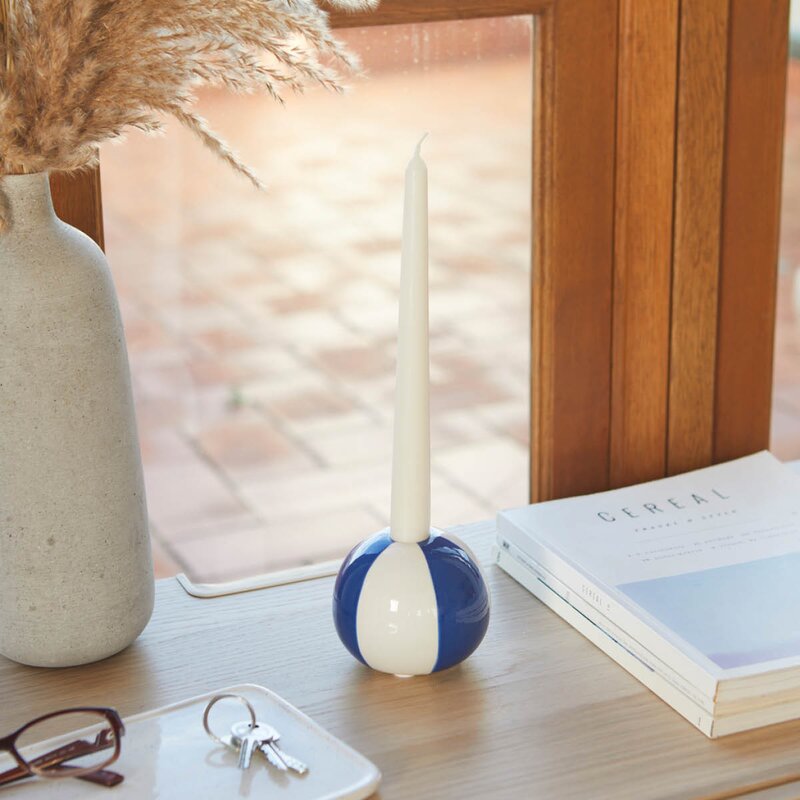 Balvi Floats lysestake 8 cm Beachball blå