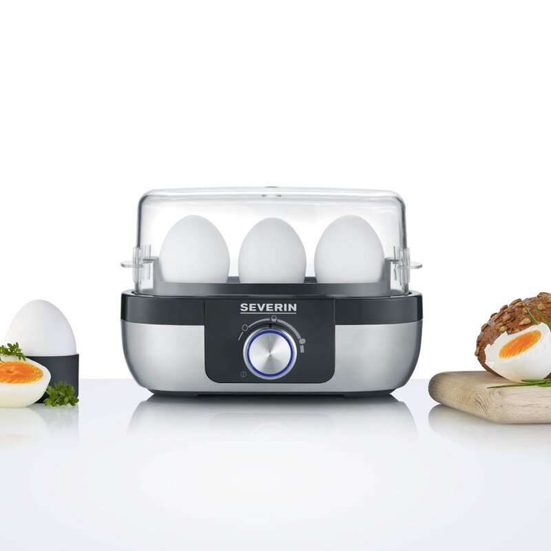Severin Eggekoker EK3163  med elektronisk kontroll 3 egg svart