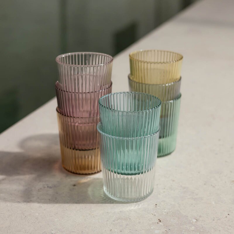 Paveau Ribbed Elegance glass Pink 25 cl rosa