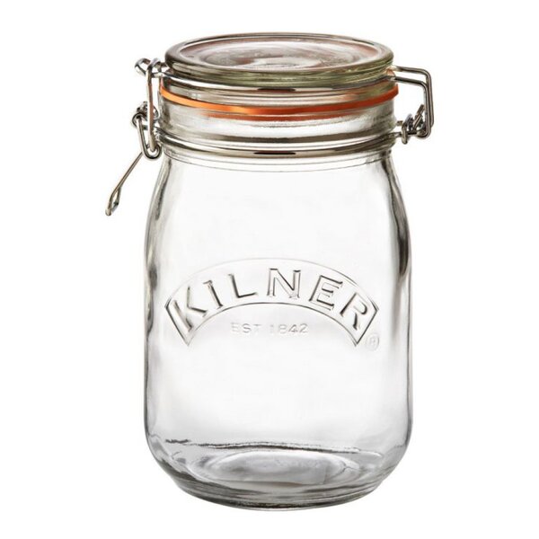 Kilner Bygel oppbevaringsglass 1,0L hengslet lokk