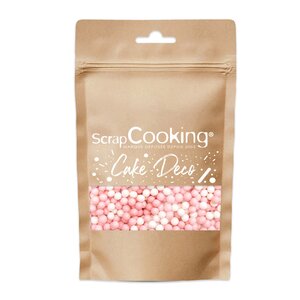 ScrapCooking Kakestrø små kuler 55 g rosa/hvit