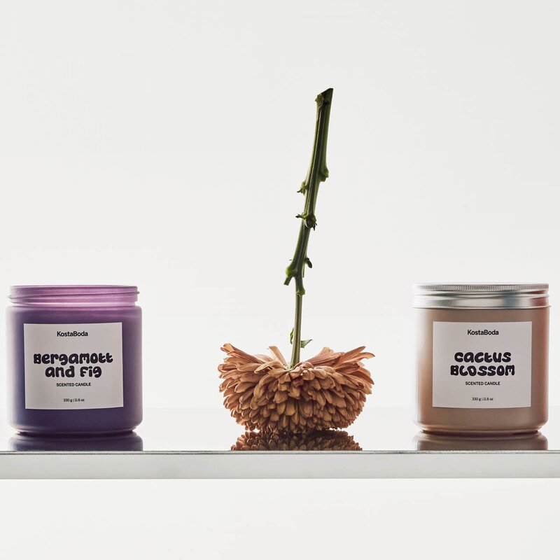 Kosta Boda Mind duftlys 13 cm Bergamott & Fig