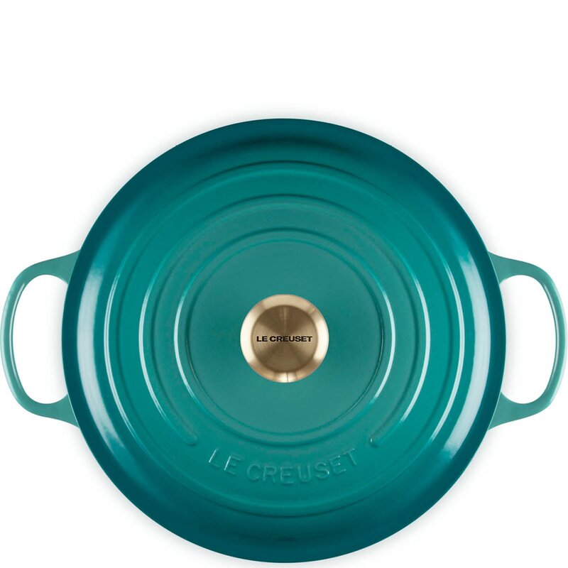 Le Creuset Signature støpejernsgryte rund 28 cm 6,2L Bleu Riviera