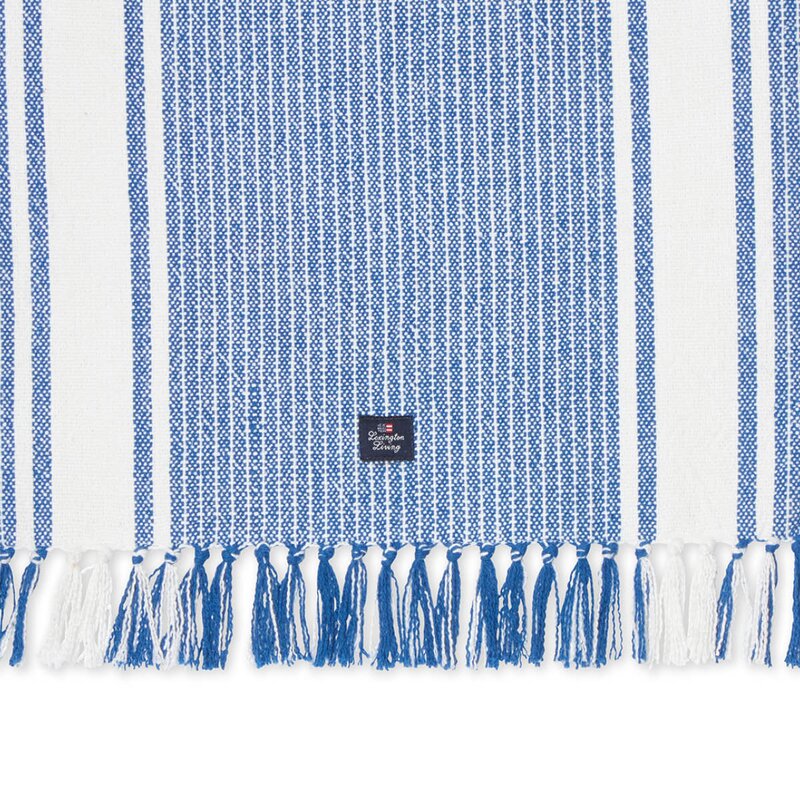 Lexington Bordbrikke 40x50 cm med frynser stripet hvit/blå