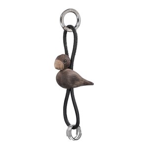Kay Bojesen Denmark Fugl nøkkelring 6x45x3 cm sølv/svart/røkt eik