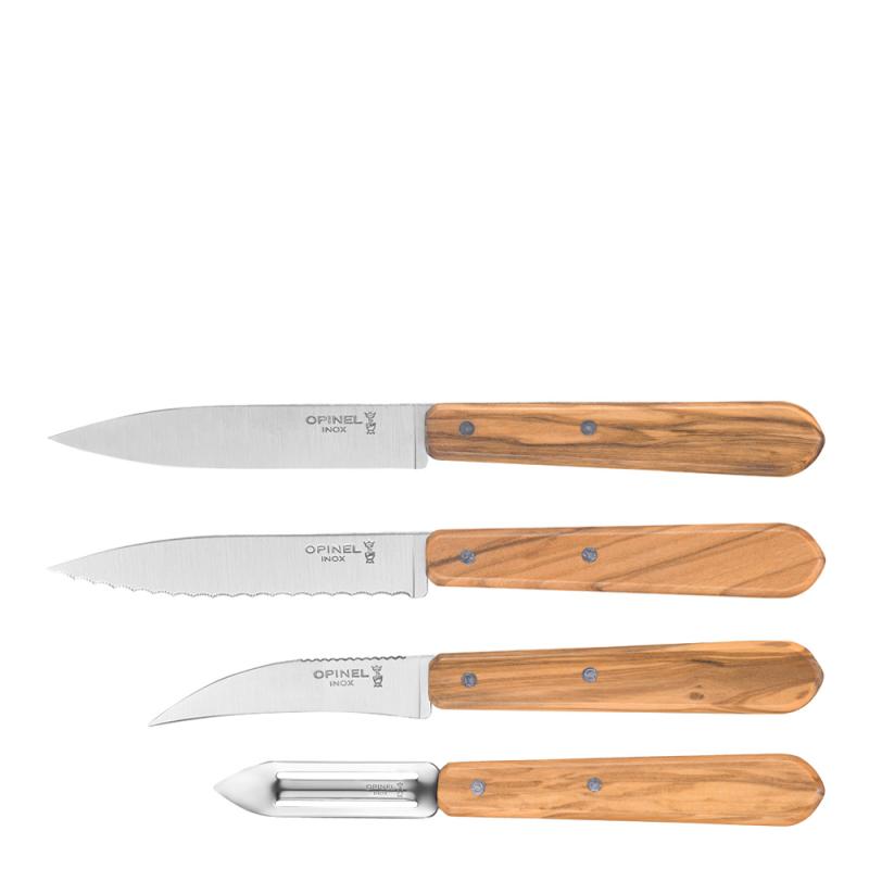 Opinel Essentials knivsett 4 deler olive
