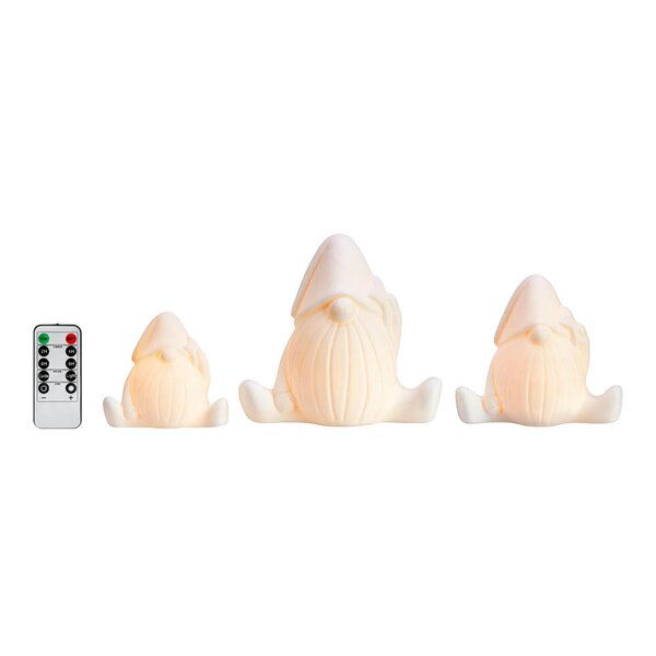Markslöjd Miles figur nisse 15,4 cm 3 stk hvit