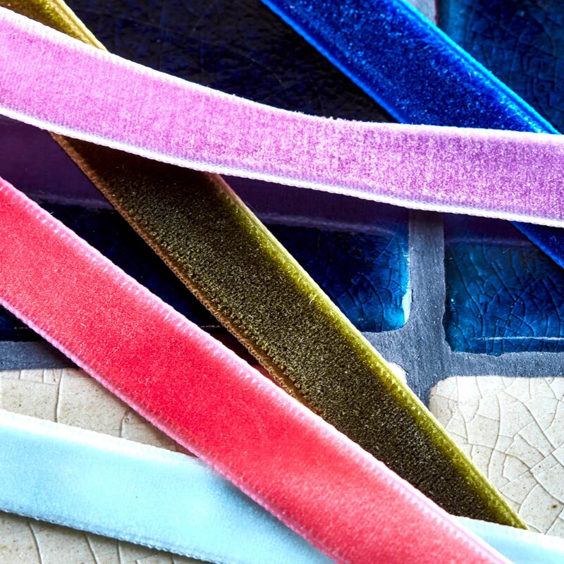 House Doctor Velvet bånd 5 stk blå korall