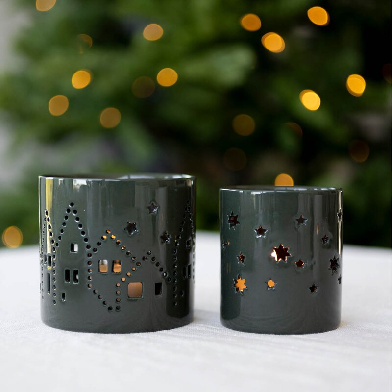 Sögne Home Telysholder medium 8 cm juleby grønn