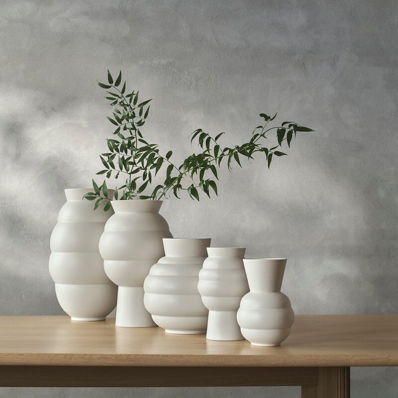 Knabstrup Keramik Tortus Archie No.1 vase 21 cm hvit