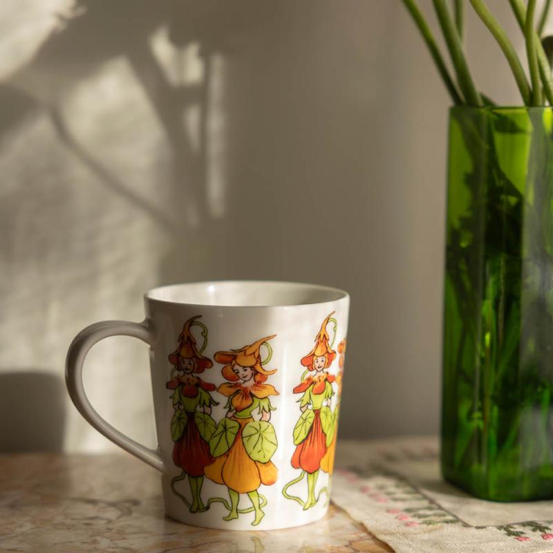 Design House Stockholm Elsa Beskow nasturtium krus med håndtak 40 cl hvit