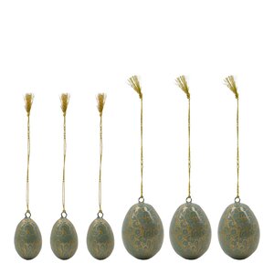 House Doctor Bloom påskeegg i tre 6 stk lyseblå