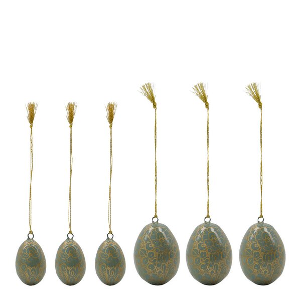 House Doctor Bloom påskeegg i tre 6 stk lyseblå