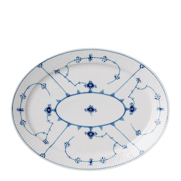 Royal Copenhagen Blue Fluted Plain fat ovalt 35x27 cm