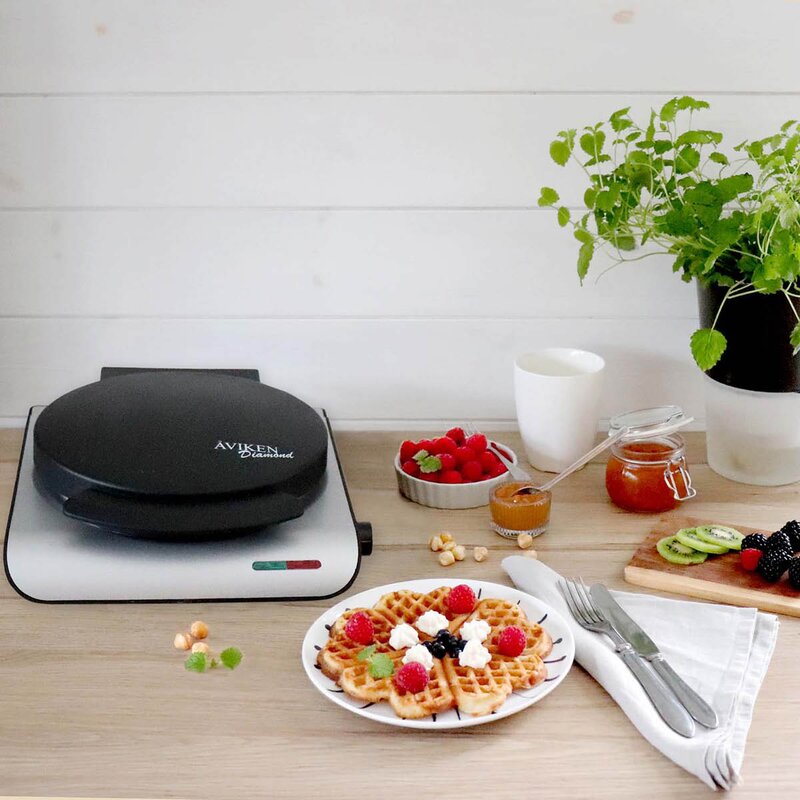 Åviken Enkelt vaffeljern 907.2 1000W sølv