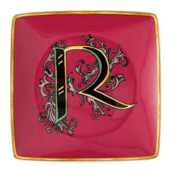 Versace Alphabet skål 12 cm kvadratisk R