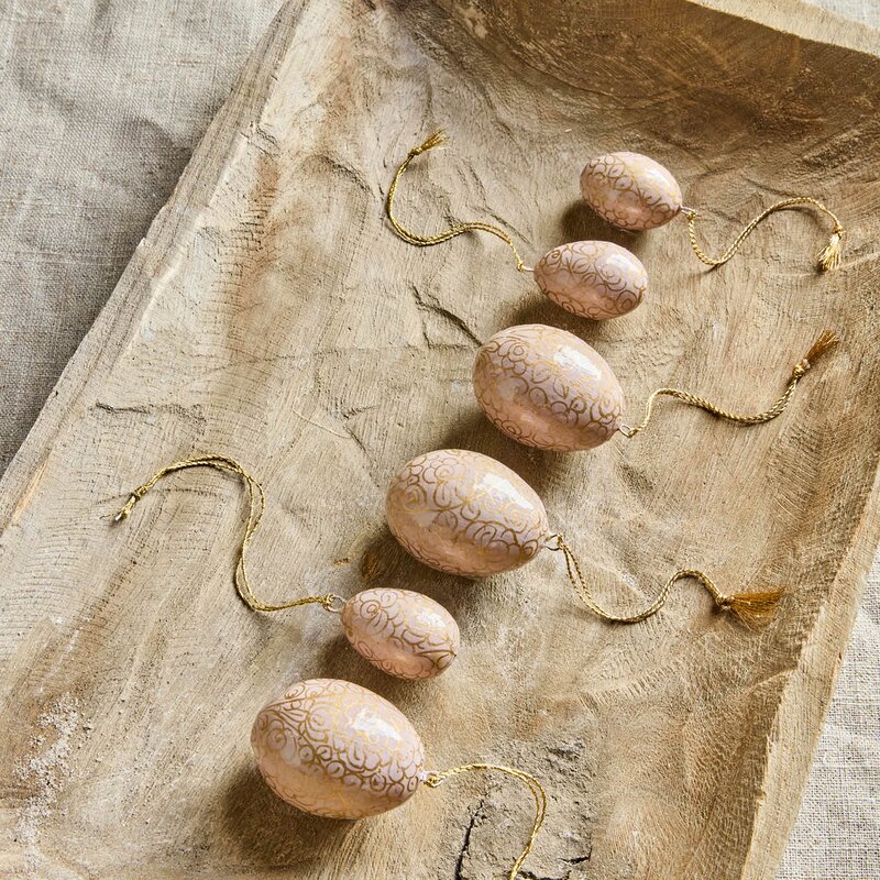 House Doctor Bloom påskeegg i tre 6 stk rose