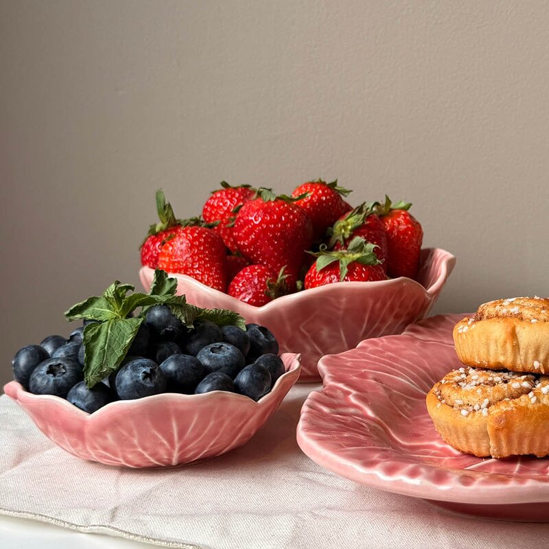 Bordallo Pinheiro Cabbage skål 12 cm 20 cl rosa