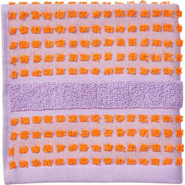 Juna Check vaskeklut 30x30 cm lavendel/fersken