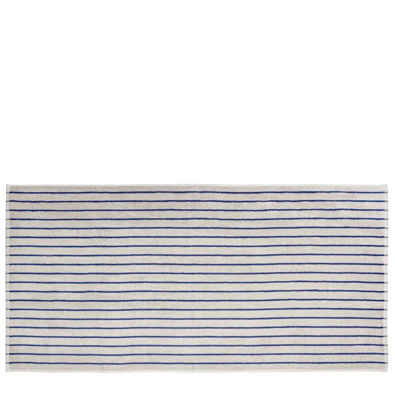 Blomus Arto badehåndkle 140x70 cm beige/blå tynne striper