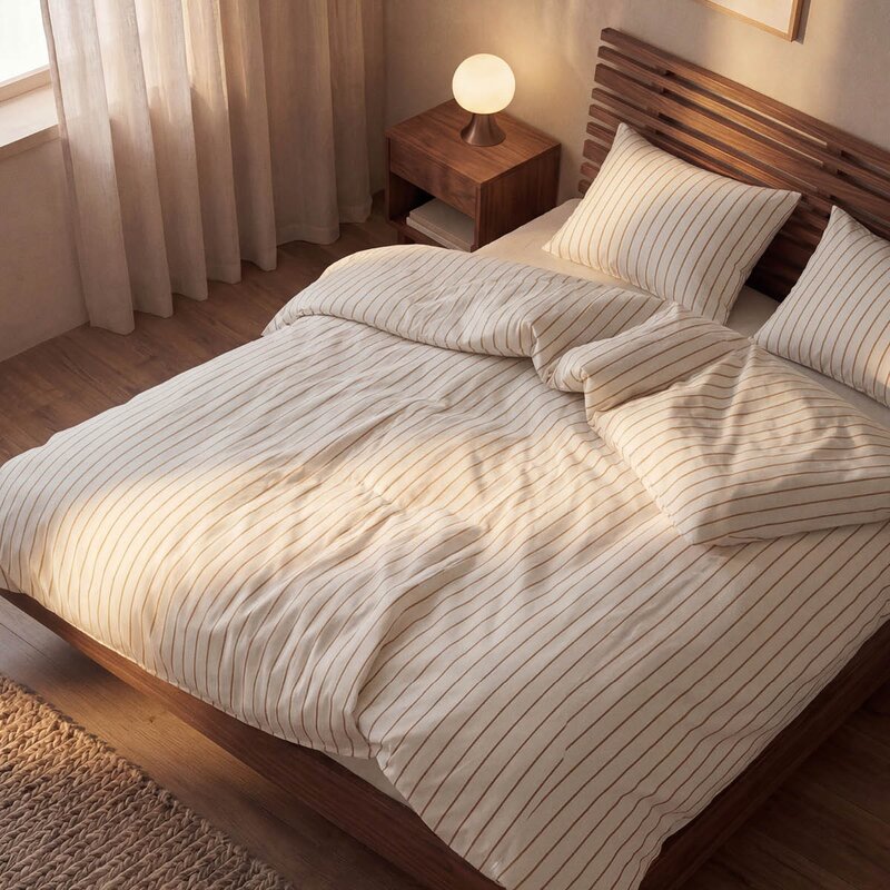 Juna Soft sengesett 200x220 cm offwhite/karamell