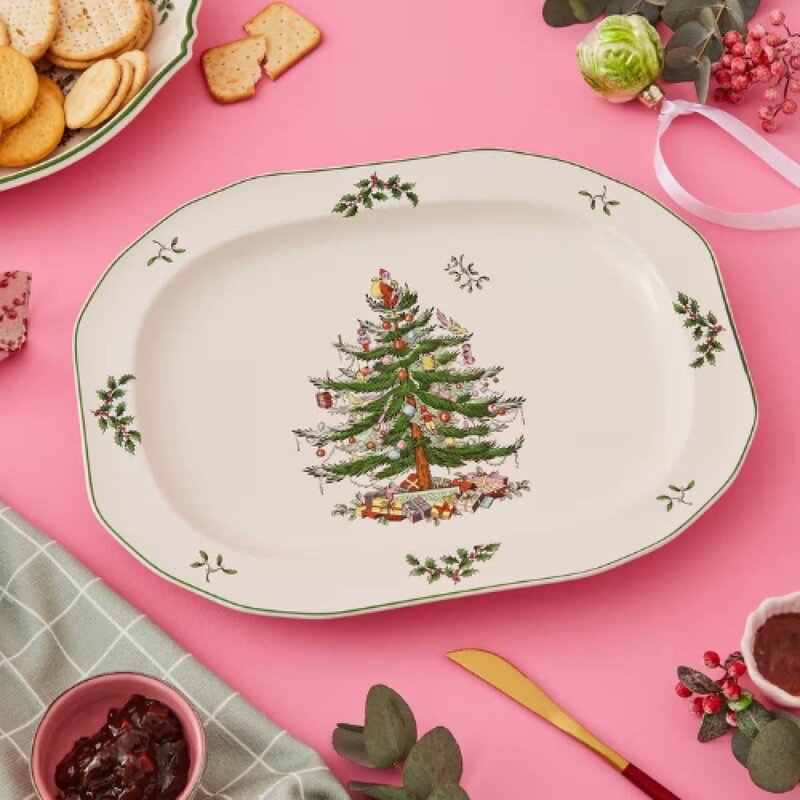 Spode Christmas Tree serveringsfat ovalt 35 cm