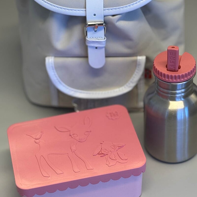 Blafre Matboks i plast ett rom 6x11x14 cm Rådyr rosa/rosa