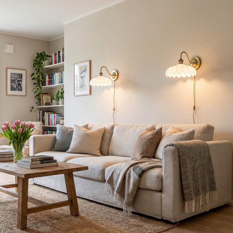 Aneta Lighting Sofia vegglampe 32 cm antikk/hvit
