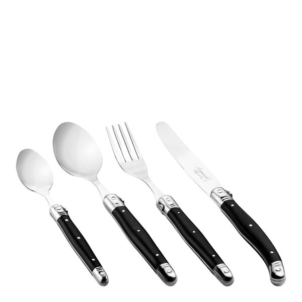 Laguiole Style de Vie Premium Line Treasure bestikksett 24 deler svart/stål