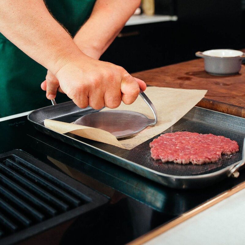 Gladkokken Burgerpresse stål