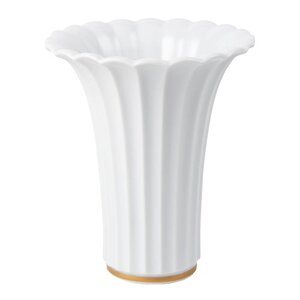 Royal Copenhagen Hvit vase med gullkant 23 cm