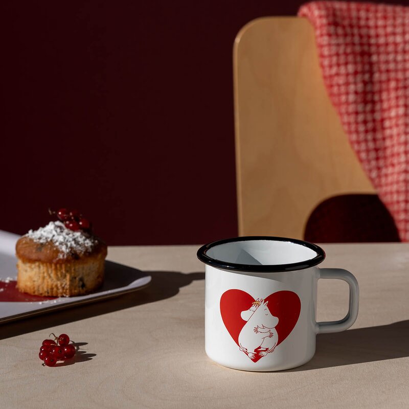 Muurla Mummikopp emalje 37 cl hjerte rød