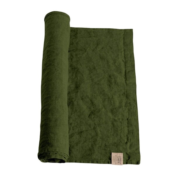 Lovley Linen Lovely bordløper lin 47x150 cm Jeep Green