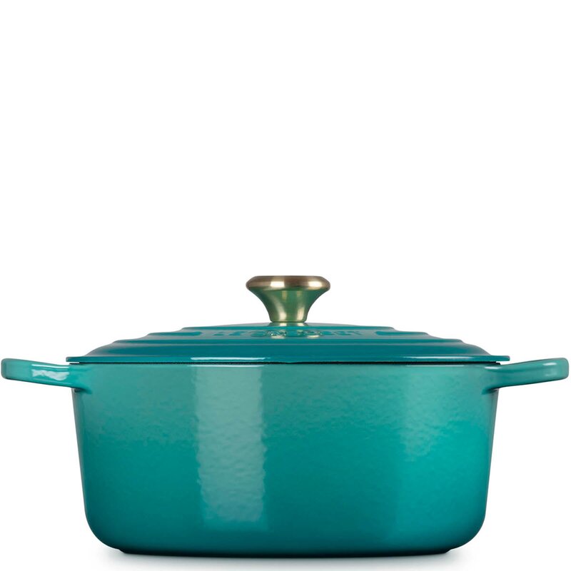Le Creuset Signature støpejernsgryte rund 28 cm 6,2L Bleu Riviera
