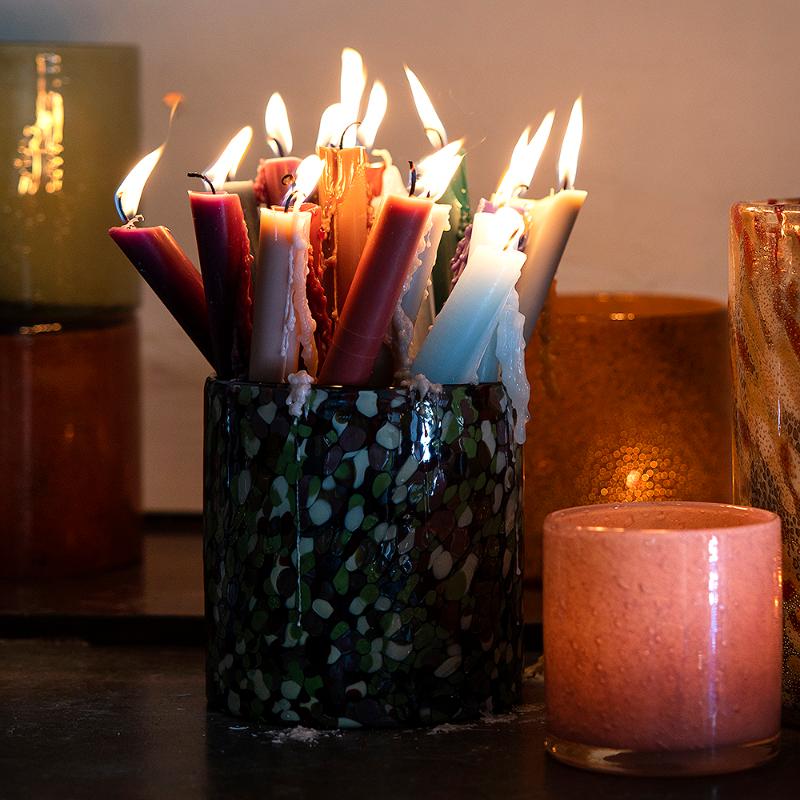 ByOn Calore vase/lyslykt 15x15 cm lime/svart