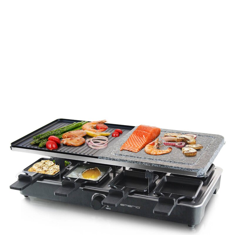 EMERIO Raclette RG-110035 8 personer granitt/støpejern
