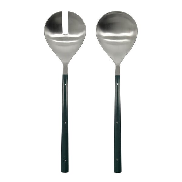 House Doctor Lata salatbestikk i polert stål 28 cm mørk grønn