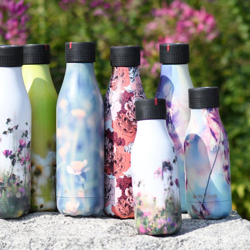 Les Artistes Bottle Up Design termoflaske 0,5L rosa/hvit