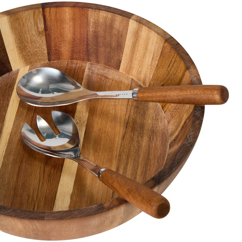 Satake Salatskål og salatbestikk akasie