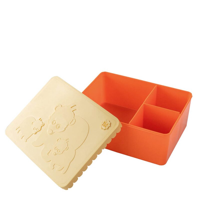 Blafre Matboks i plast treroms 7x14x19 cm Bjørn lys gul/oransje